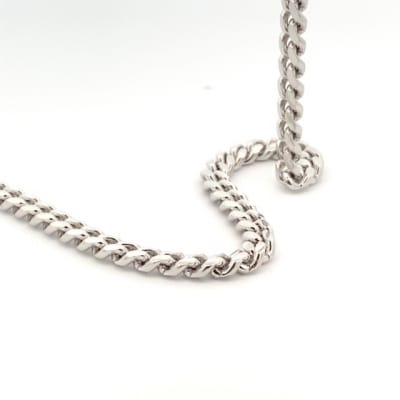 Sterling Silver Rhd 4.8mm Miami Cuban Link Chain 22"
