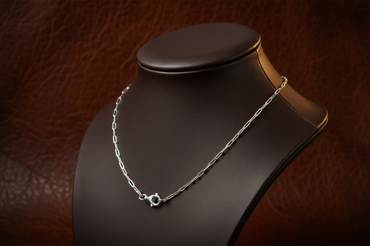 Sterling Silver 3.8mm Paperclip Link Chain 20"