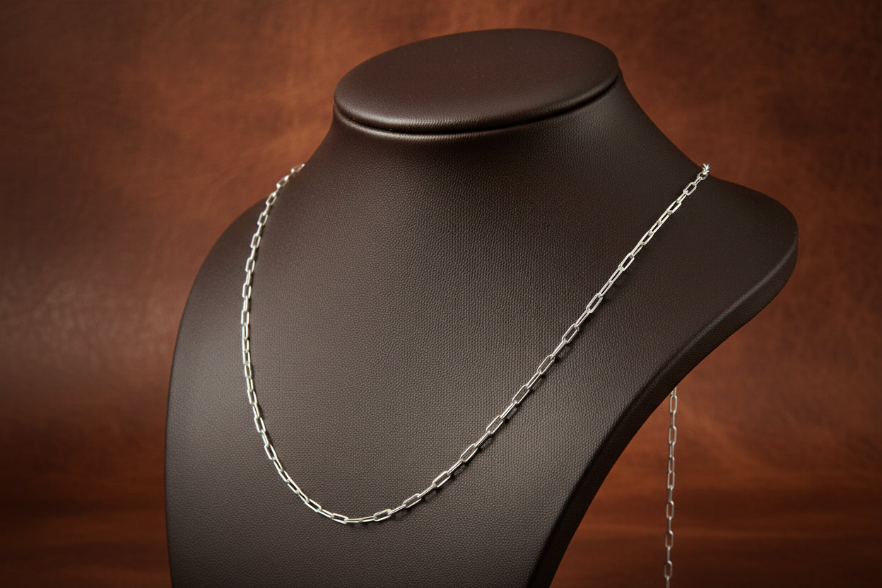 Sterling Silver 3.8mm Paperclip Link Chain 20"