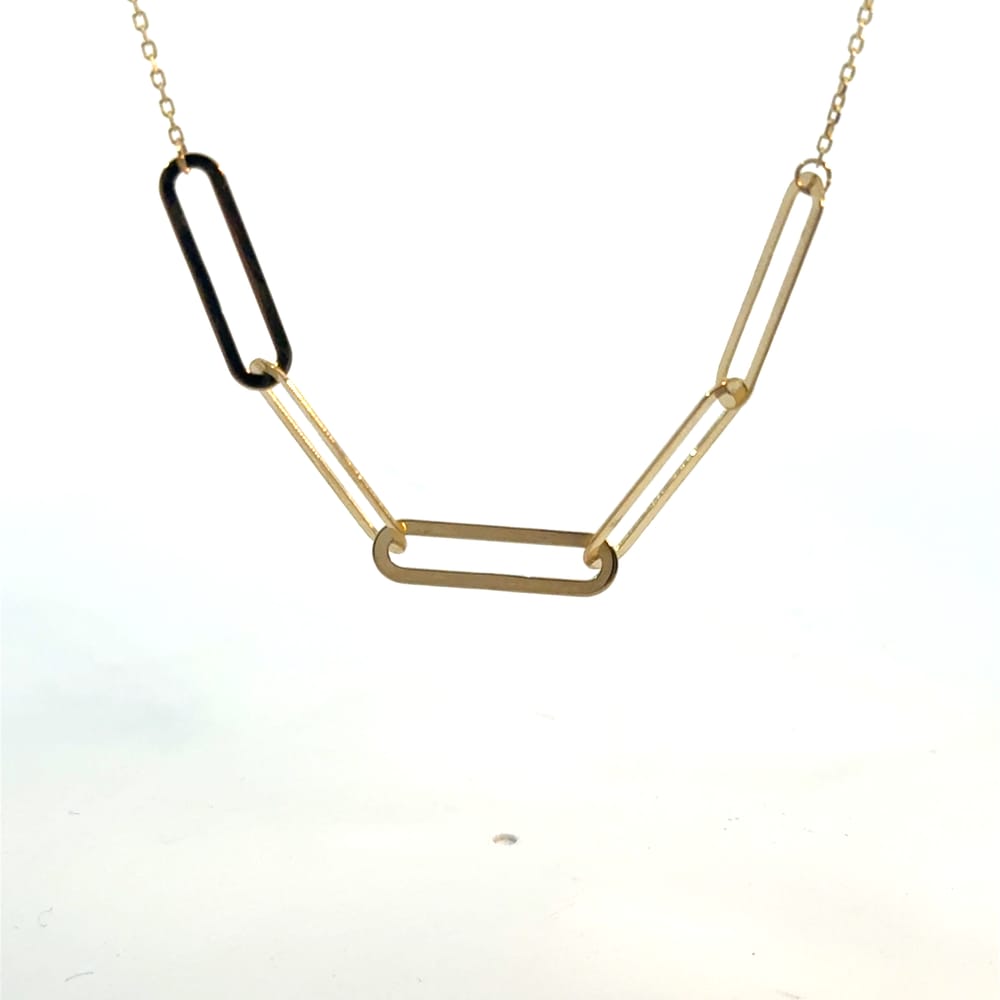 10K YG Chain with Paperclip Links 18"