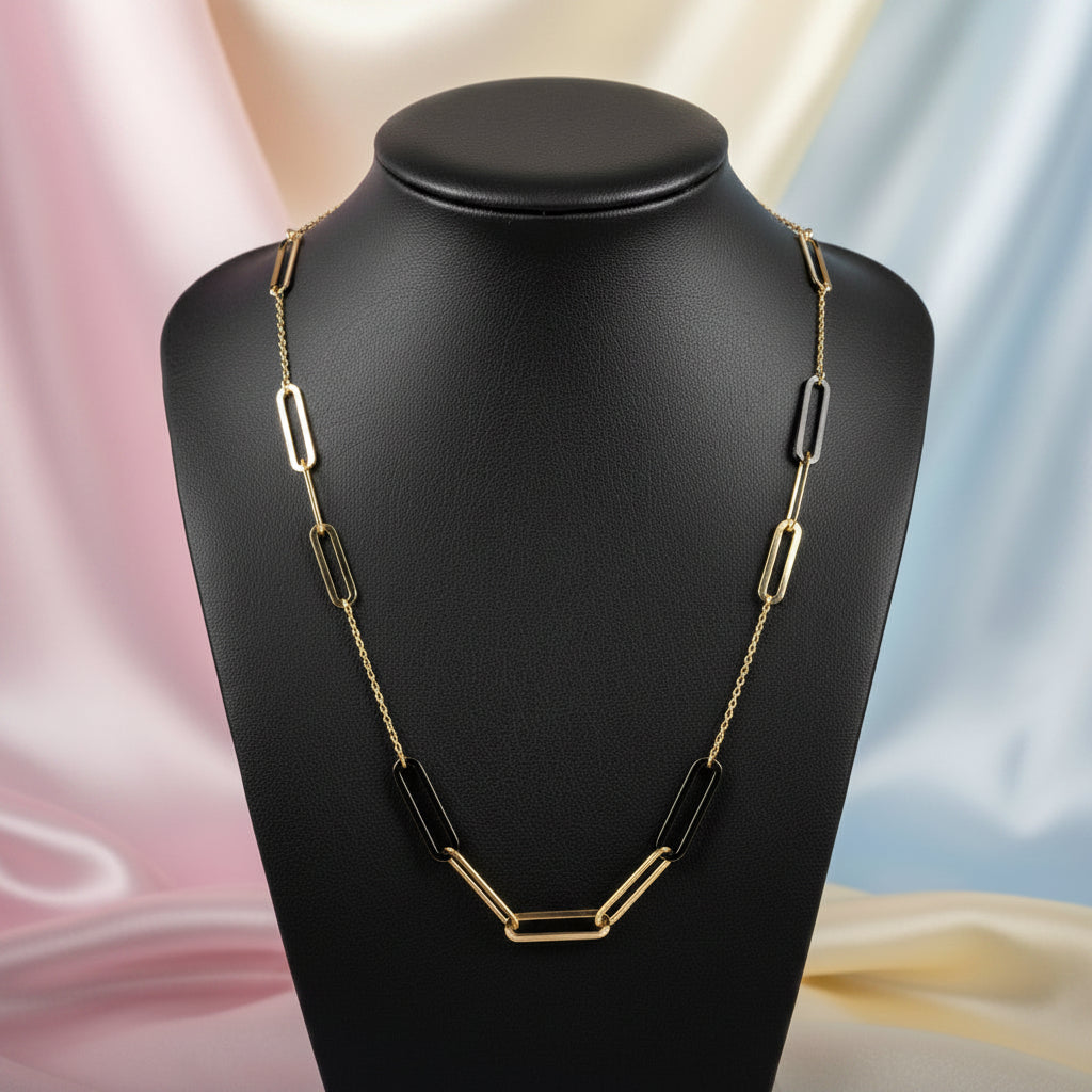 10K YG Chain with Paperclip Links 18"