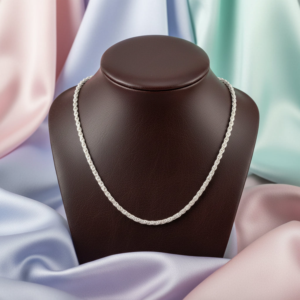 Sterling Silver Medium Spiga Chain 20"