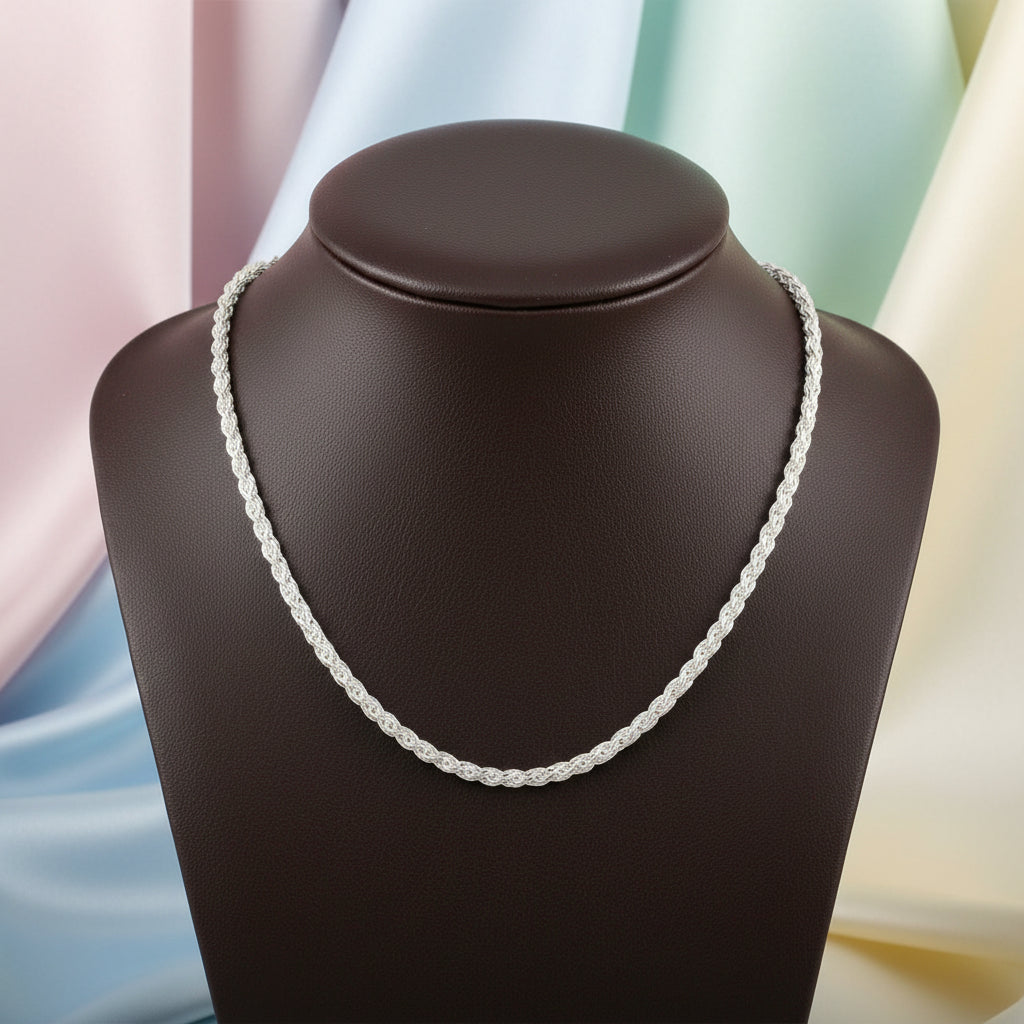 Sterling Silver Medium Spiga Chain 20"