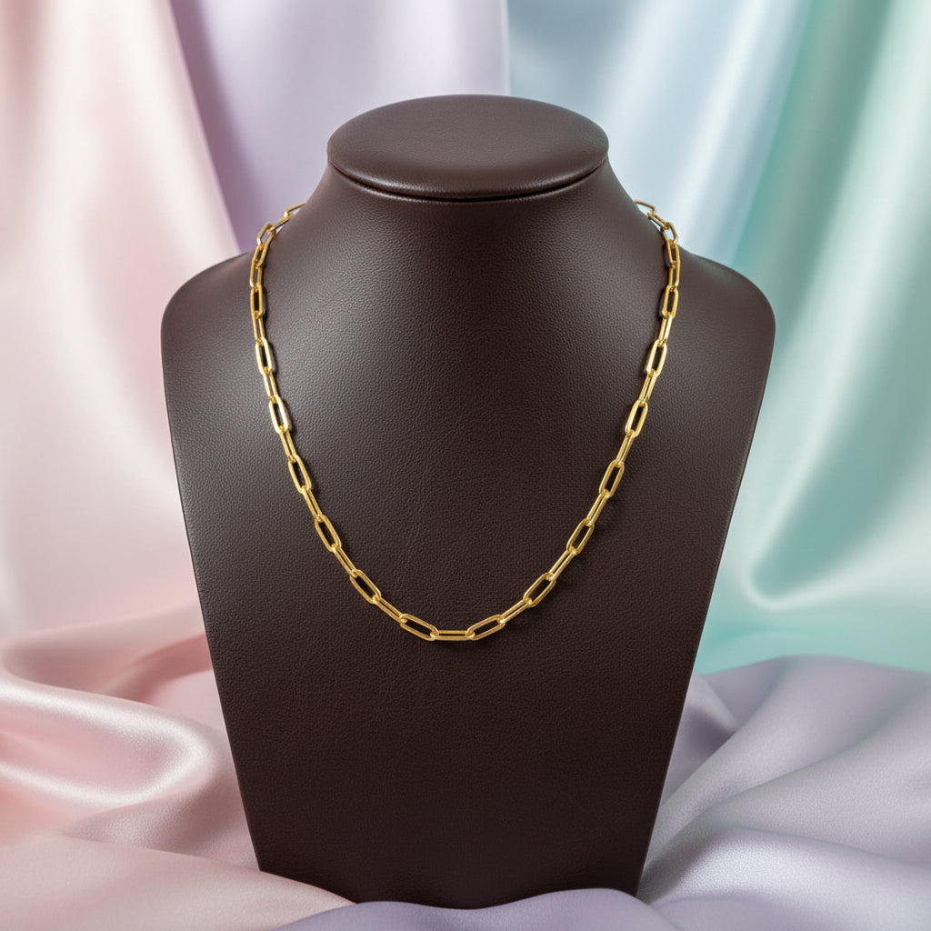 (S2211183) 14K YG Hollow Paperclip Chain "Gabriel & Co"