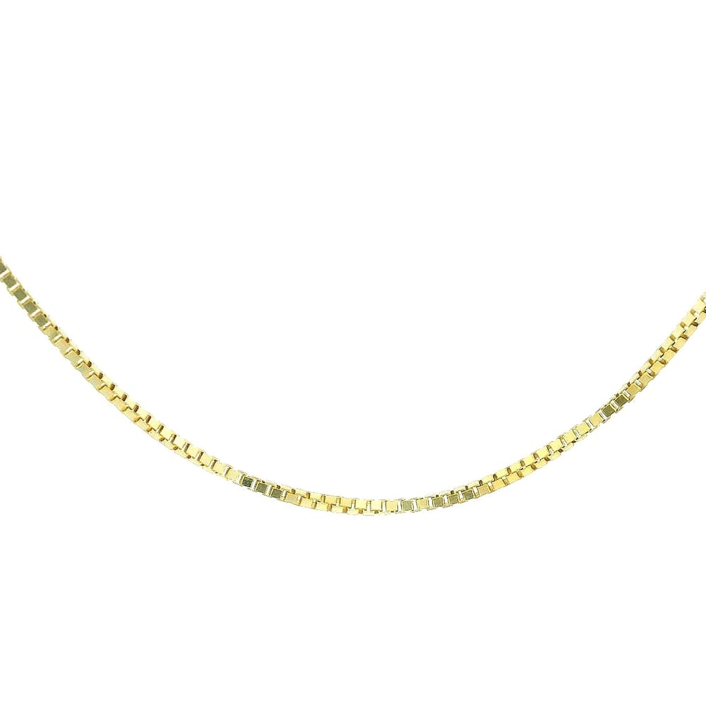 10K YG  0.7mm Box Link Chain 18"+2" Extender