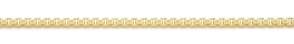 10K YG 2.5mm Hollow Rounded Box Chain 20"