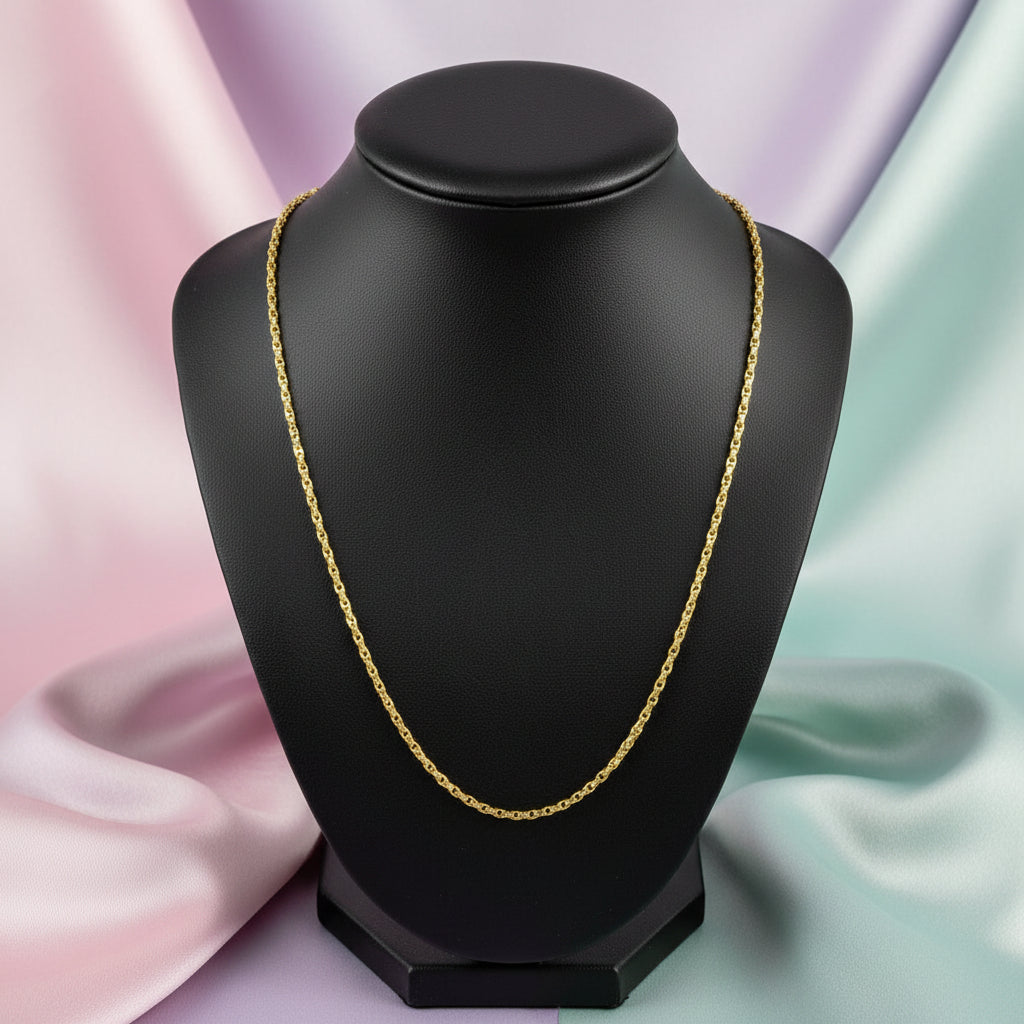 10K YG 1mm Diamond Cut Fine Rolo Chain 18"+2" Extender (copy)