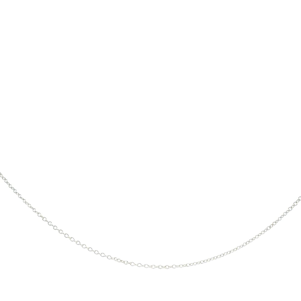 14K White gold fine cable link chain