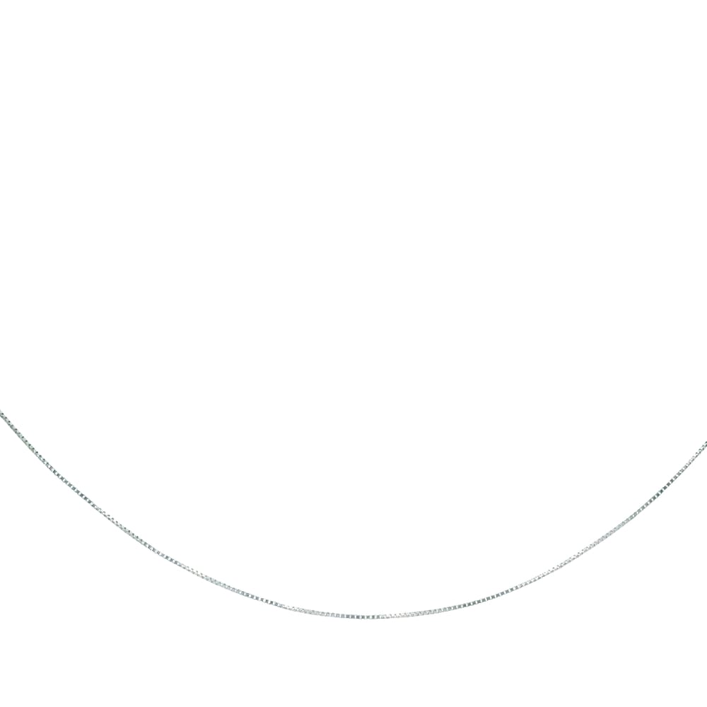10K White gold extra fine box chain