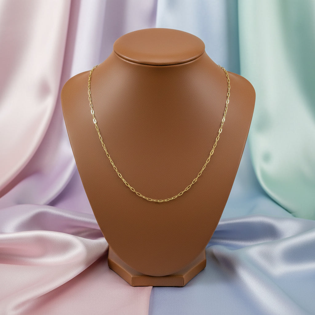 10K Yellow gold fine cable chain 1mm