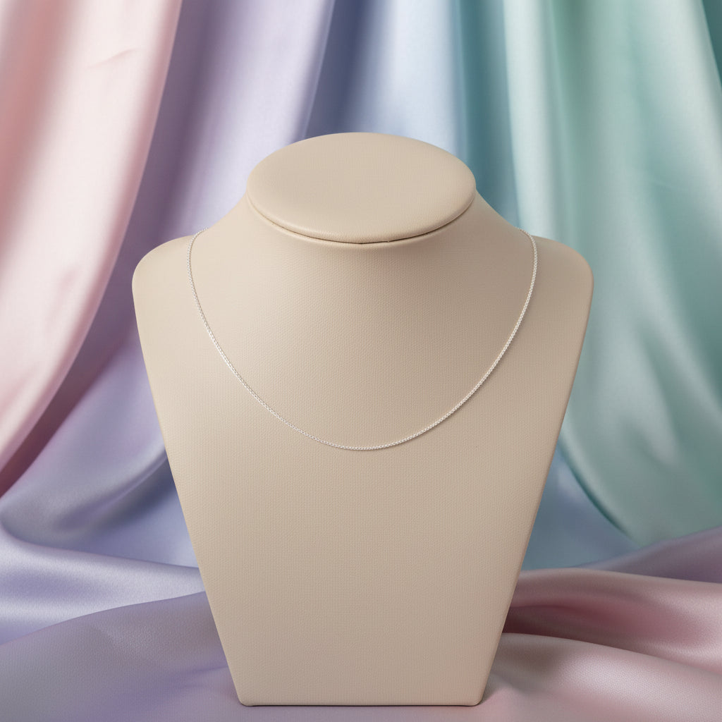 10K White extra fine cable link chain