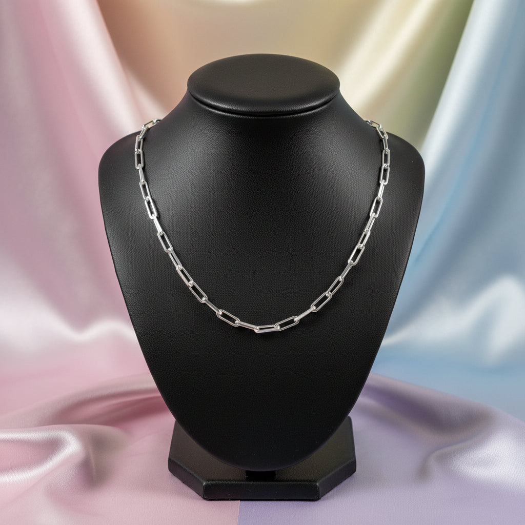 SS DC PAPERCLIP CHAIN 3.4MM - 22" (copy)