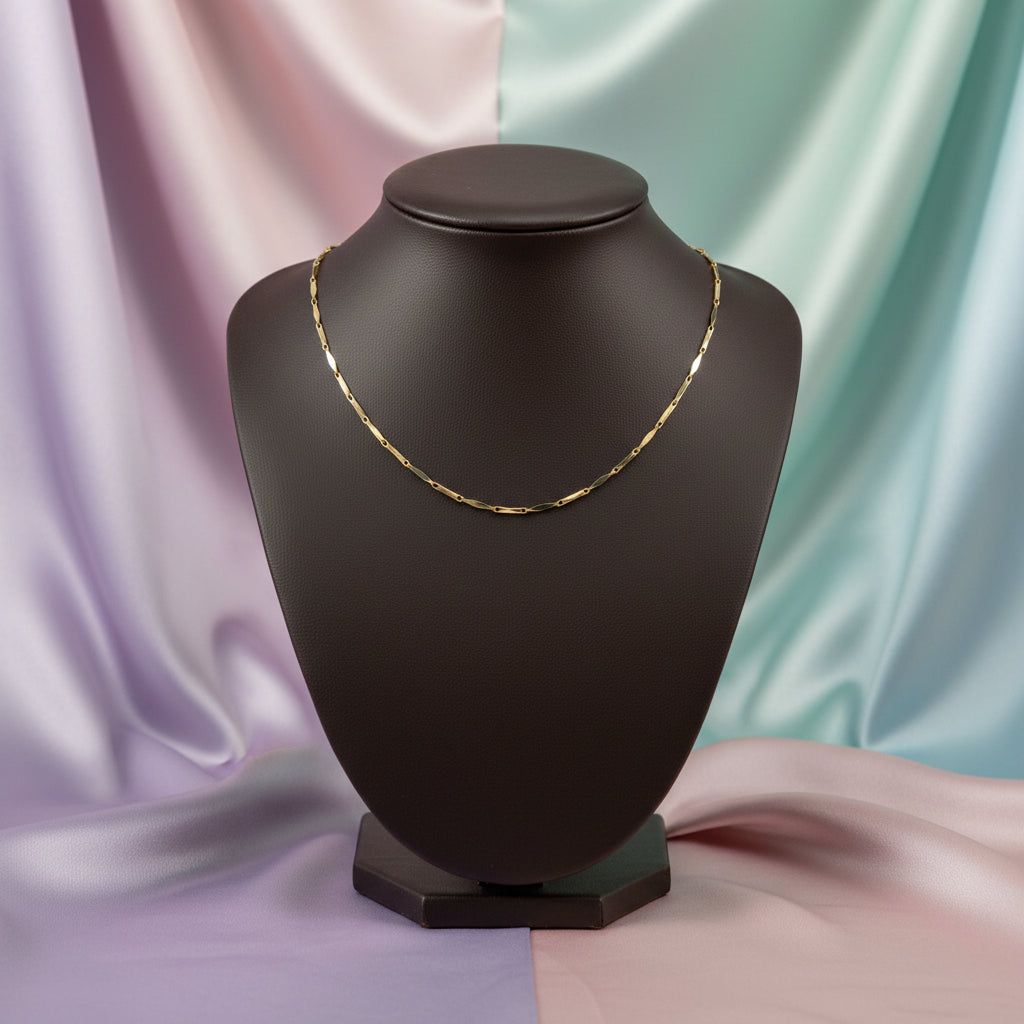 14K Yellow gold scalena link chain