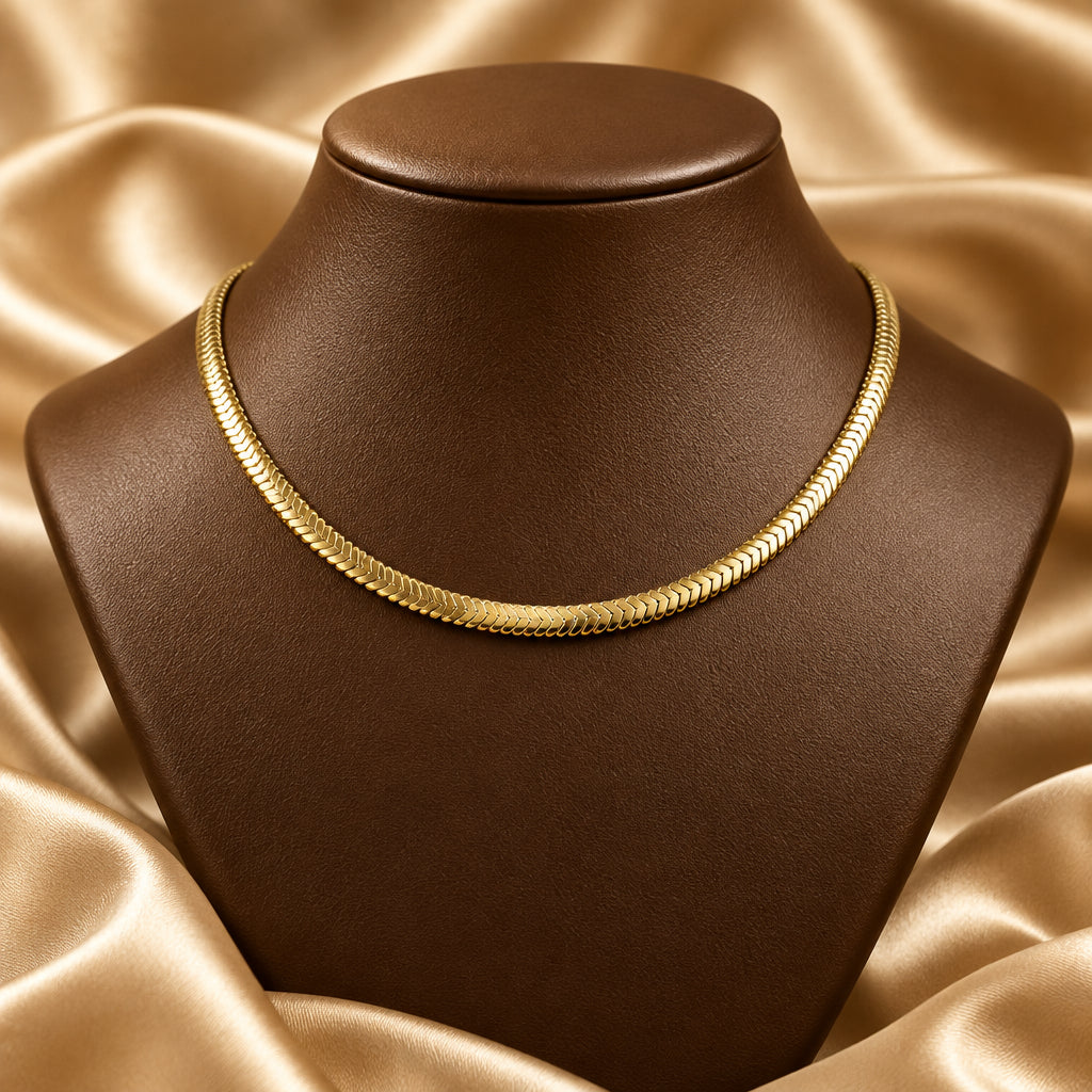 10K Yellow gold snake link chain