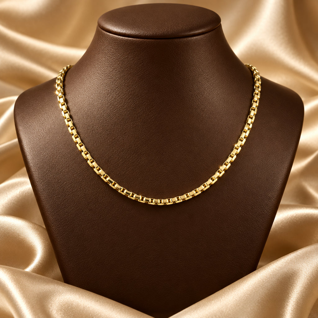 10K Yellow gold square link chain