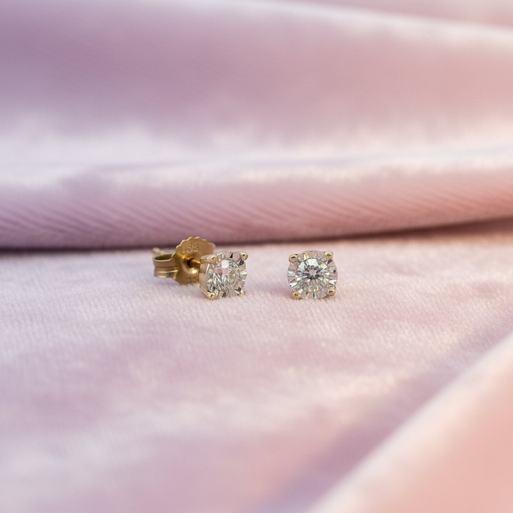 10K Yellow & white gold 0.20ctw diamond studs