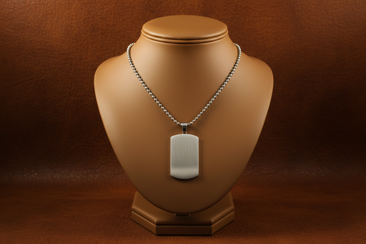 Stainless Steel Matte/polished Reversible Dog Tag 22" Necklace.engrave Front- Nameback Jean 2024