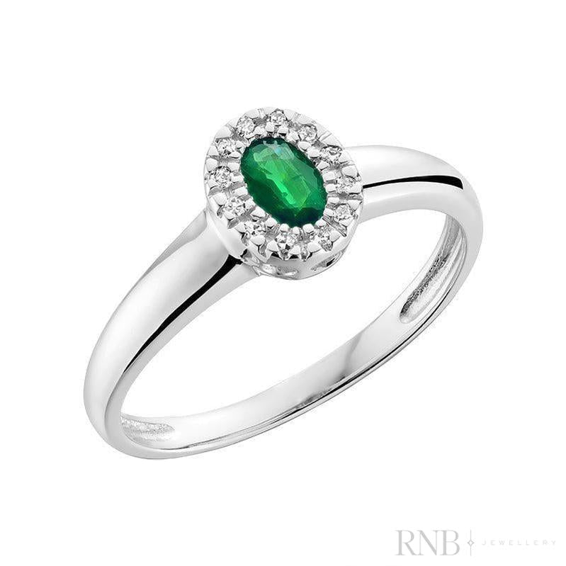 Oval Gemstone & Diamond Halo Ring