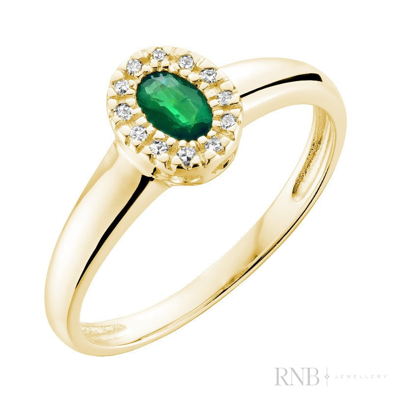 Oval Gemstone & Diamond Halo Ring