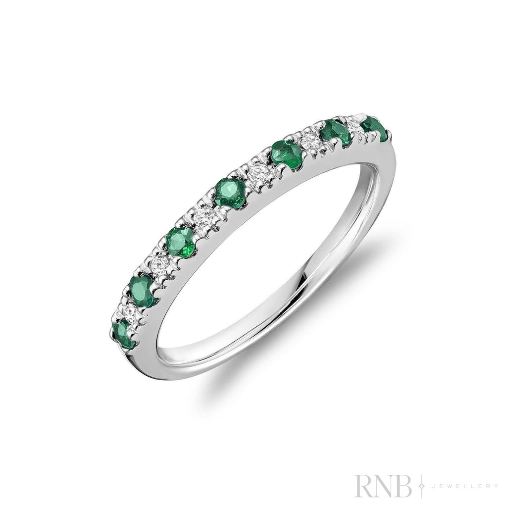 Semi Eternity Precious Stone and Diamond Ring