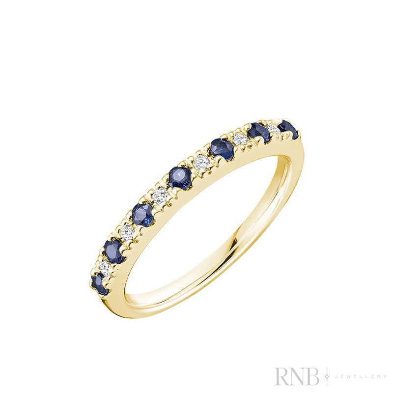 Semi Eternity Precious Stone and Diamond Ring