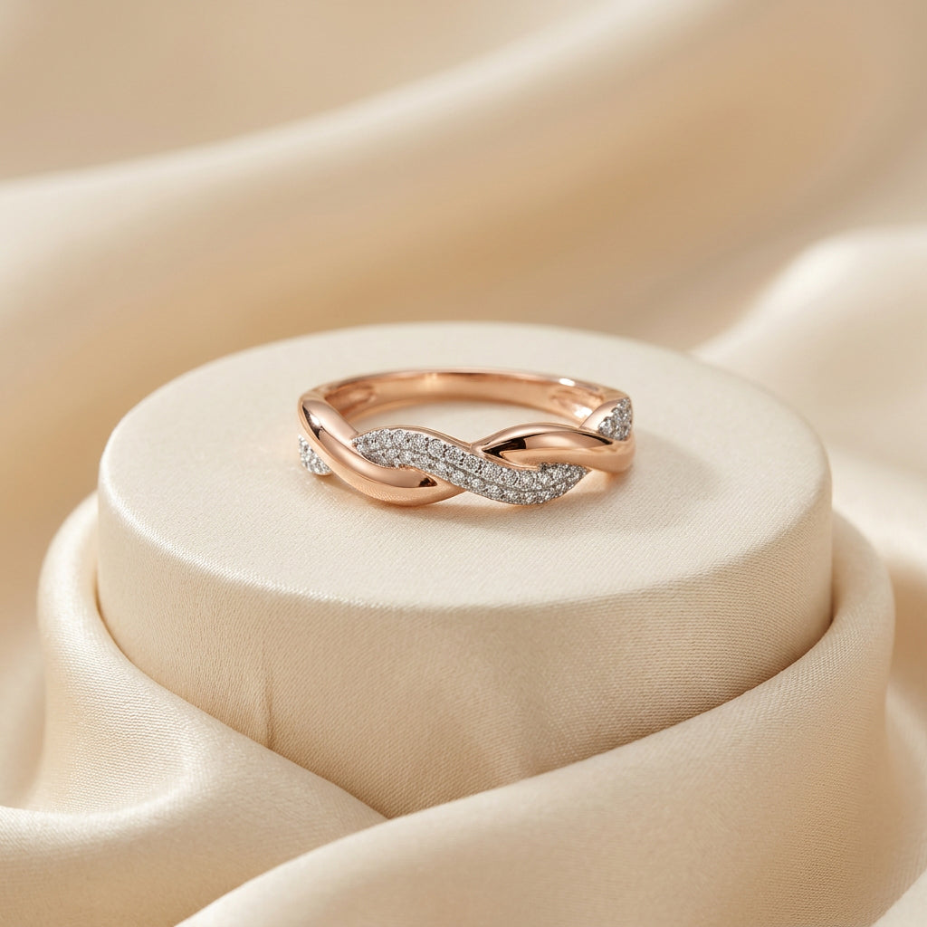 Intertwined Pave Diamond Ring