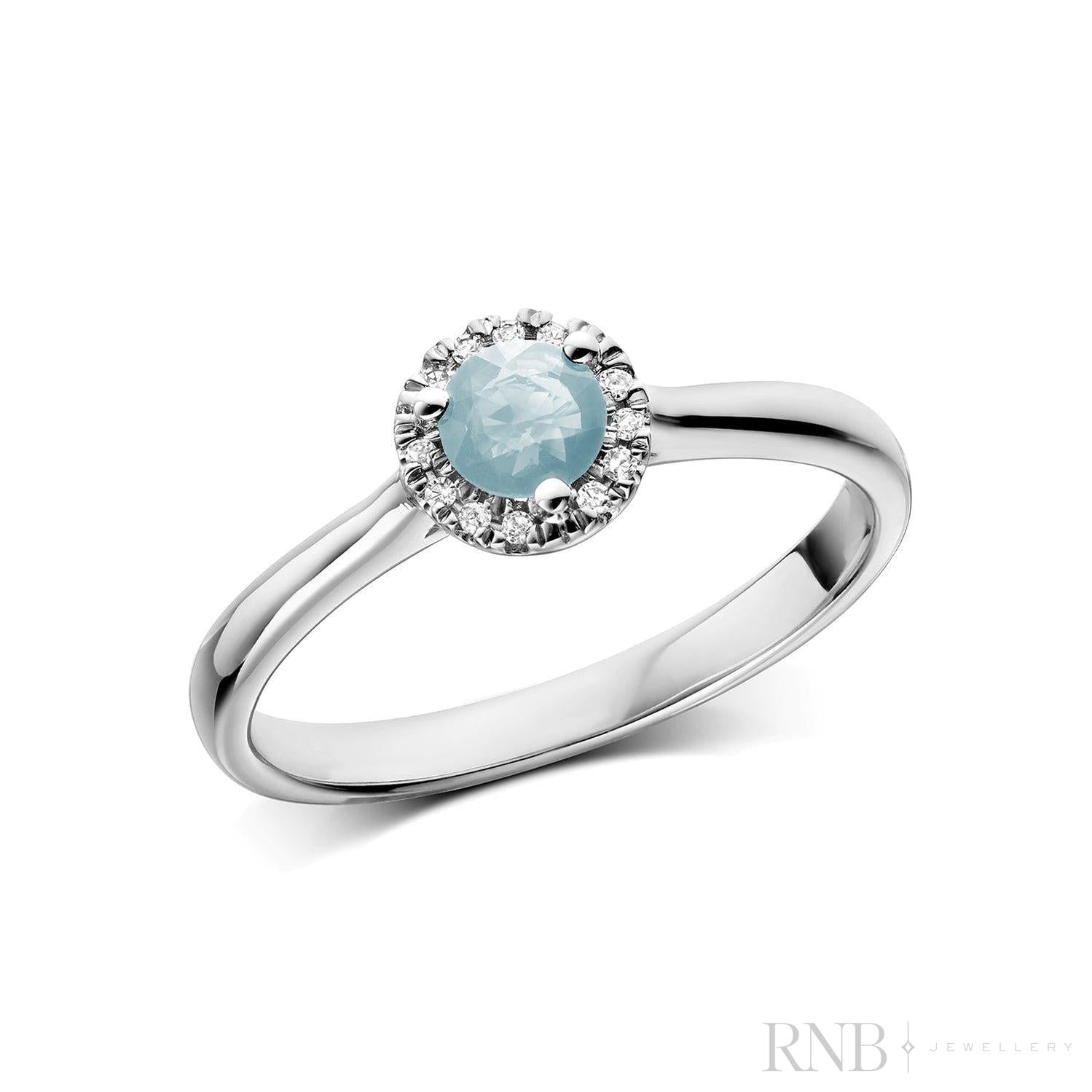 Precious Stone & Diamond Halo Ring