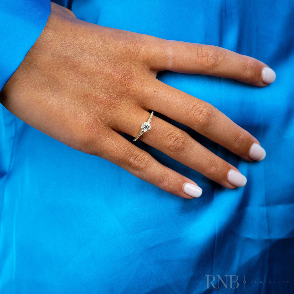 Pave Round Halo Diamond Ring