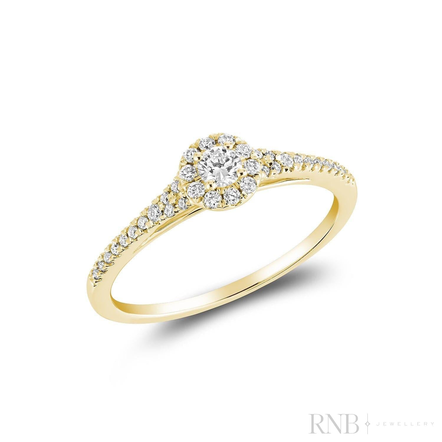 Pave Round Halo Diamond Ring
