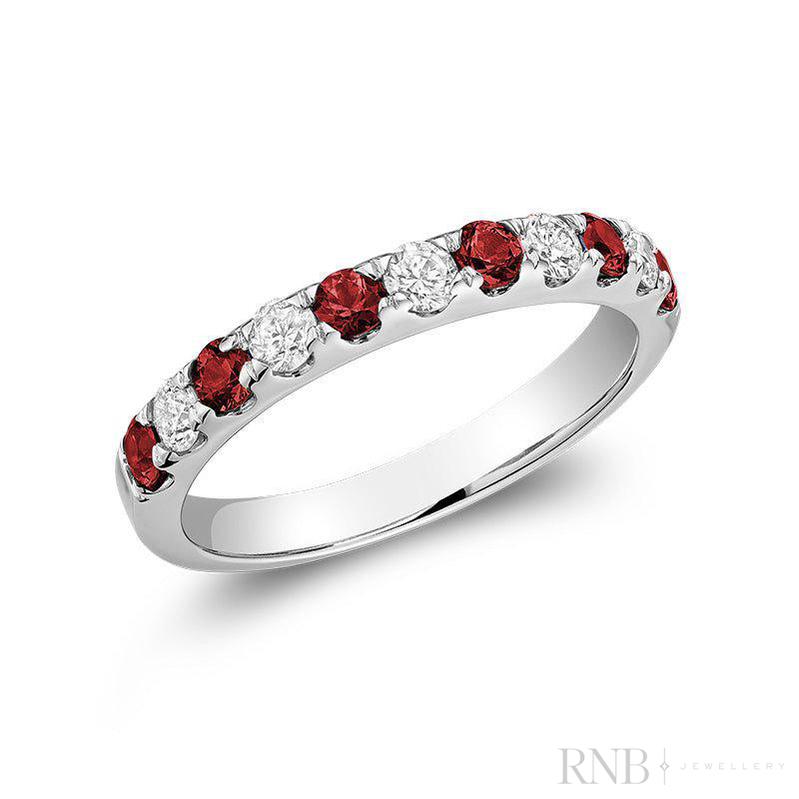 Semi Eternity Precious Stone & Diamond Ring