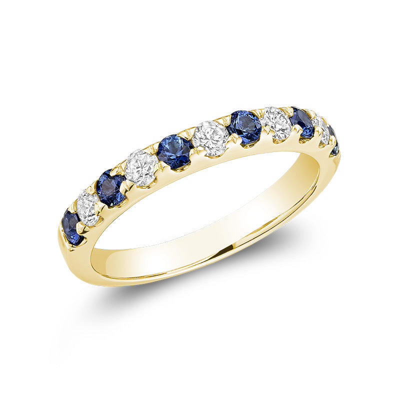Semi Eternity Precious Stone & Diamond Ring