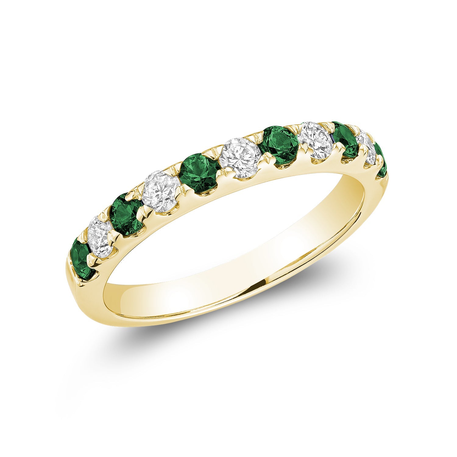 Semi Eternity Precious Stone & Diamond Ring