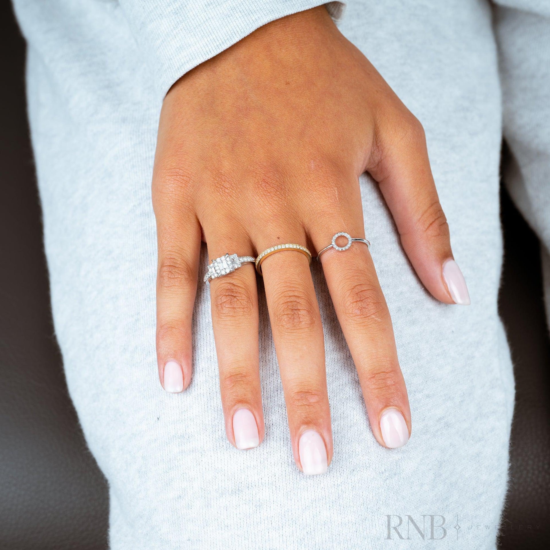 Pavé Milgrain Semi Eternity Diamond Ring