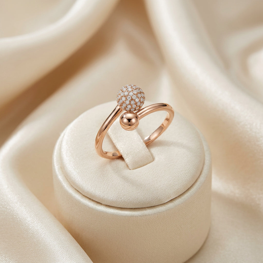 Diamond Pave Crossover Ring