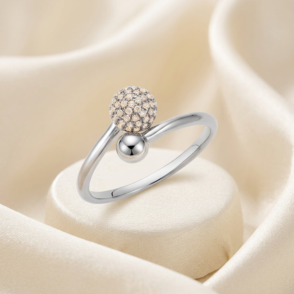 Diamond Pave Crossover Ring