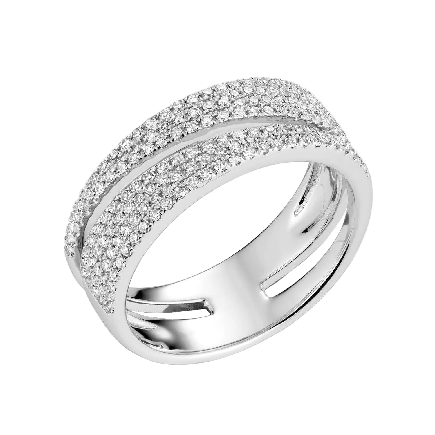 Wide Pave Fancy Diamond Ring