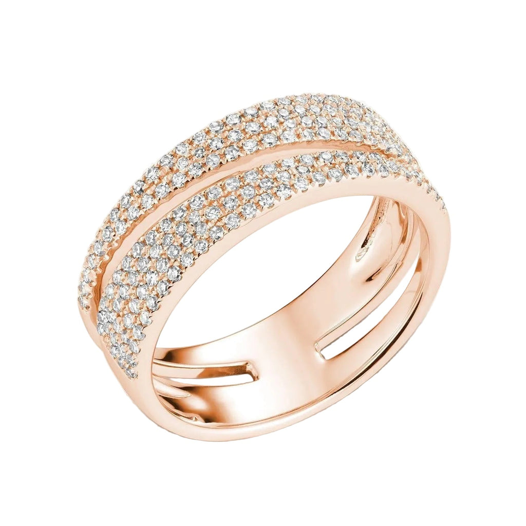 Wide Pave Fancy Diamond Ring