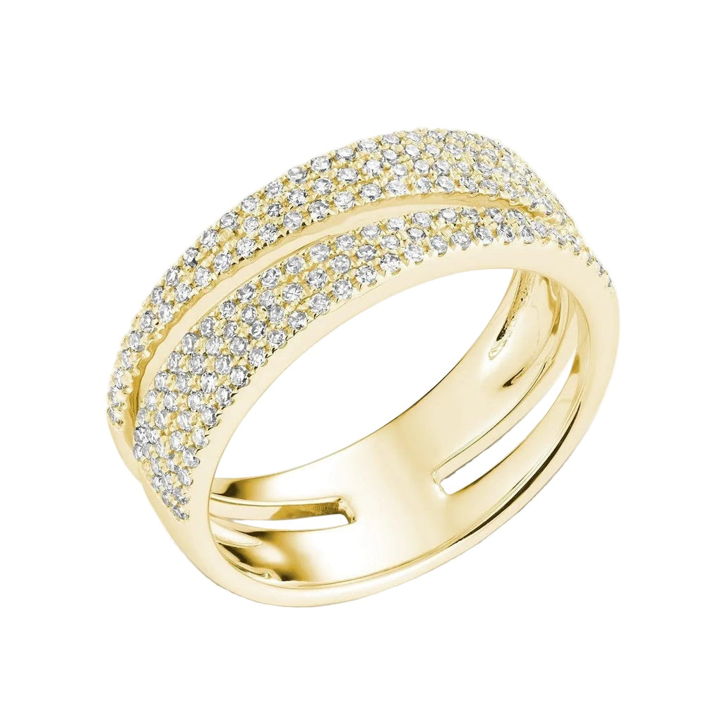 Wide Pave Fancy Diamond Ring