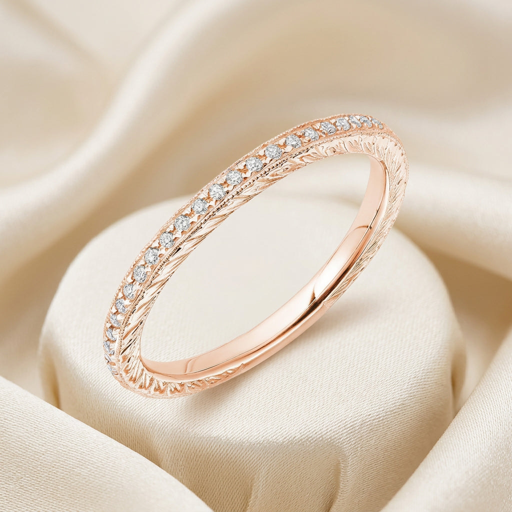 Pave Milgrain Diamond Eternity Ring