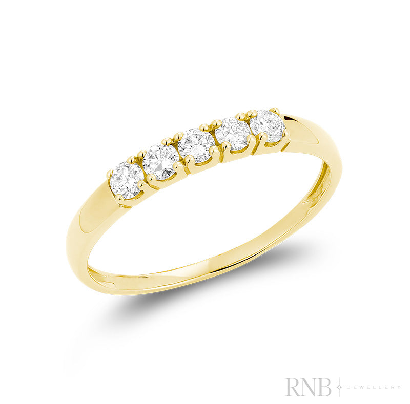 Top Flow Semi-Eternity Diamond Ring