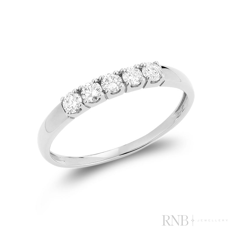 Top Flow Semi-Eternity Diamond Ring