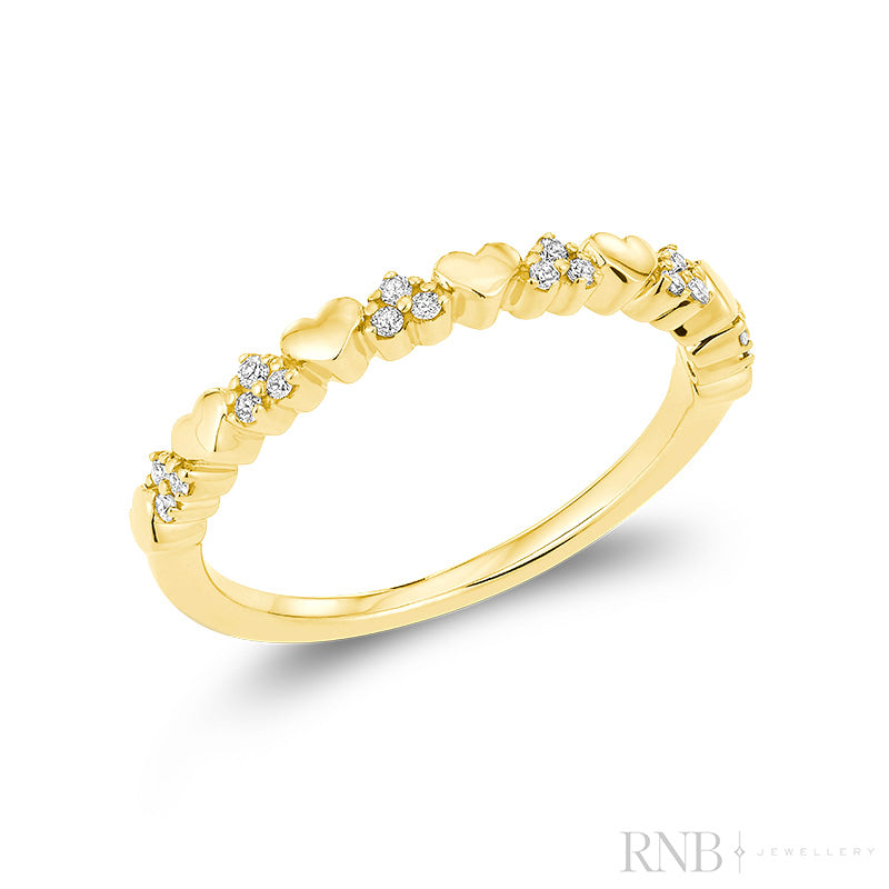 Semi-Eternity Hearts & Arrows Diamond Ring