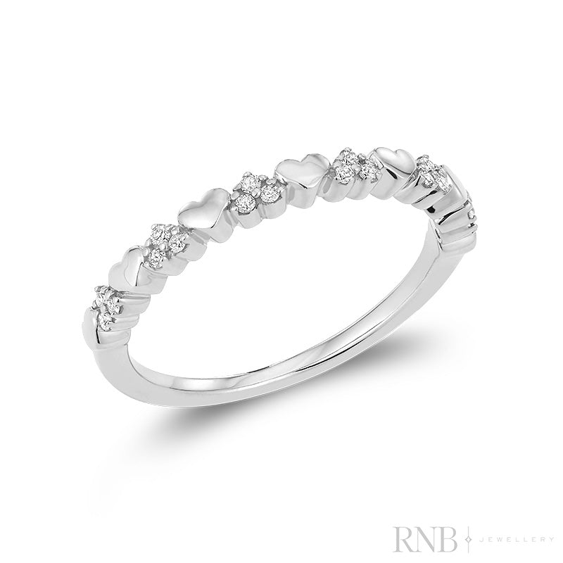 Semi-Eternity Hearts & Arrows Diamond Ring