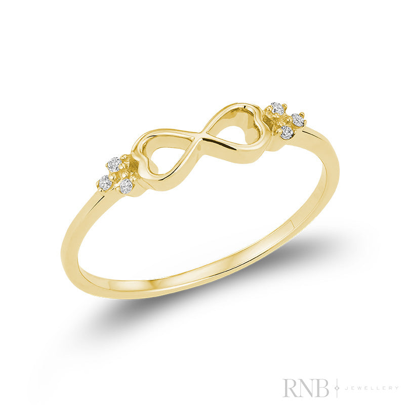 Dainty Infinity & Trio Diamond Ring