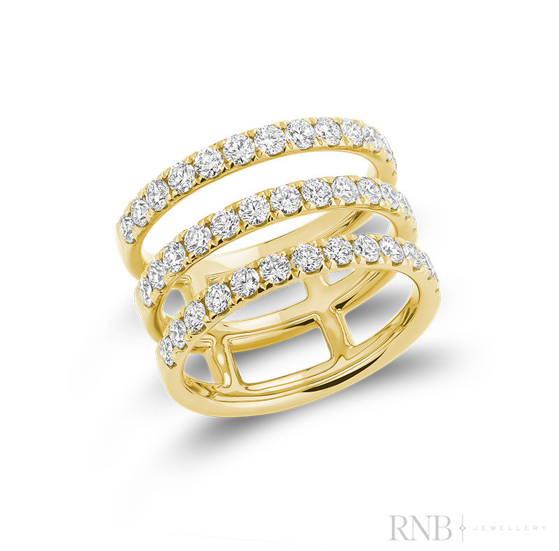 Fancy ring triple open rows