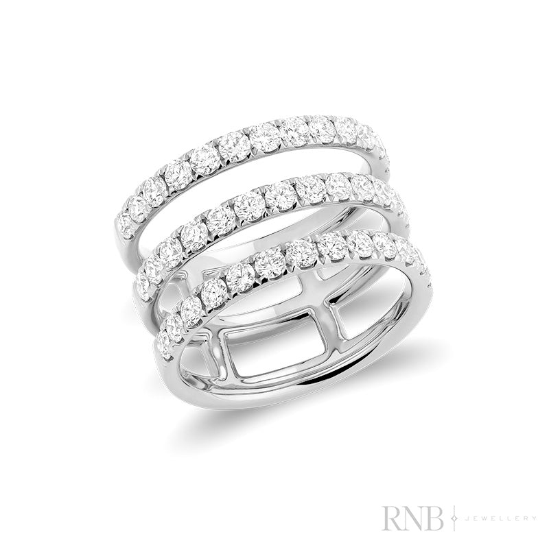 Fancy ring triple open rows