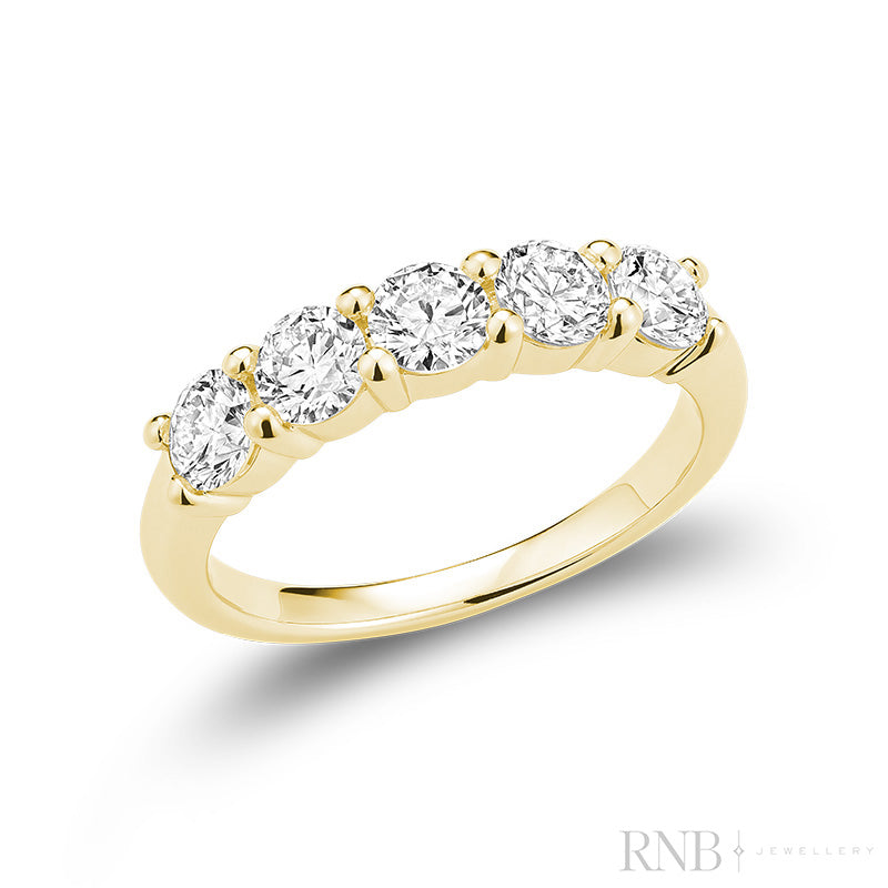 Semi Eternity Five Stone Lab Grown Diamond Ring