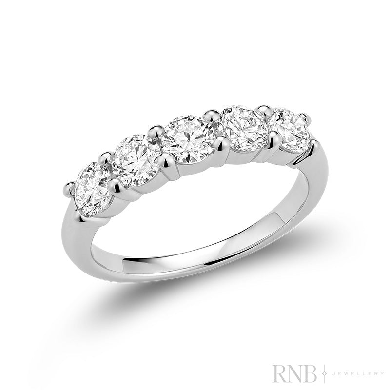 Semi Eternity Five Stone Lab Grown Diamond Ring