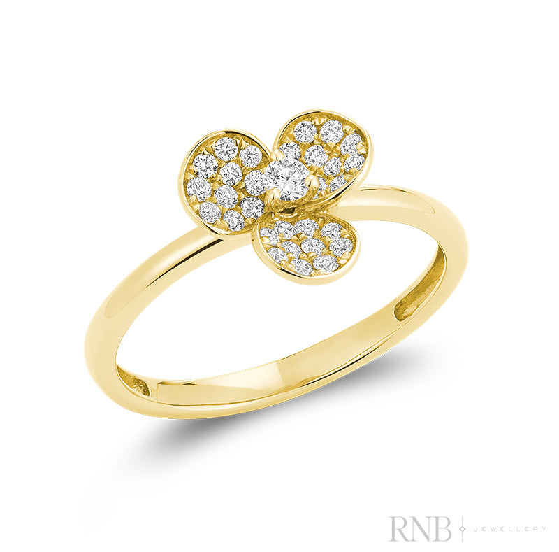 Three Leaf Clover Diamond Ring
