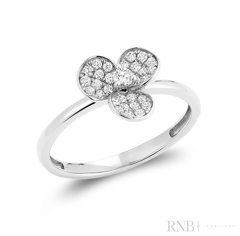 Three Leaf Clover Diamond Ring